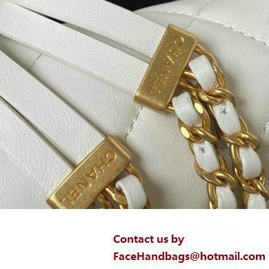 Chanel Lambskin  &  Gold-Tone Metal Mini Flap Bag AS4340 White 2023